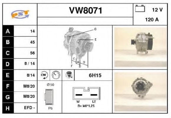 SNRA VW8071 Генератор для VOLKSWAGEN POLO (Фольксваген Поло) SNRA VW8071 Генератор для VOLKSWAGEN POLO (Фольксваген Поло)