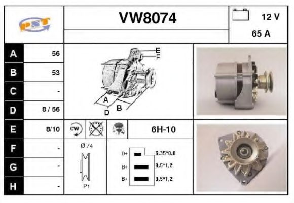 SNRA VW8074 Генератор для AUDI 80 (Ауди 80) SNRA VW8074 Генератор для AUDI 80 (Ауди 80)