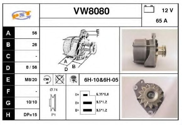 SNRA VW8080 Генератор для VOLKSWAGEN CADDY I (Фольксваген Cаддъ и) SNRA VW8080 Генератор для VOLKSWAGEN CADDY I (Фольксваген Cаддъ и)