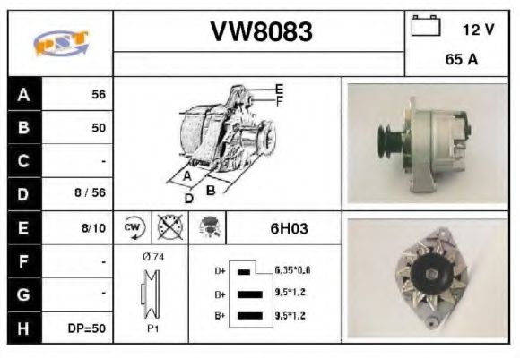 SNRA VW8083 Генератор для AUDI 80 (Ауди 80) SNRA VW8083 Генератор для AUDI 80 (Ауди 80)