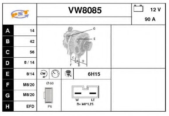 SNRA VW8085 Генератор для VOLKSWAGEN POLO (Фольксваген Поло) SNRA VW8085 Генератор для VOLKSWAGEN POLO (Фольксваген Поло)