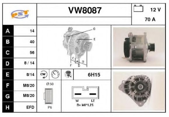 SNRA VW8087 Генератор для VOLKSWAGEN POLO (Фольксваген Поло) SNRA VW8087 Генератор для VOLKSWAGEN POLO (Фольксваген Поло)