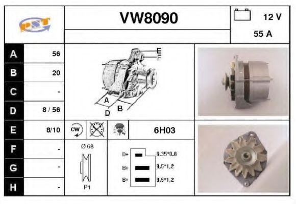SNRA VW8090 Генератор для AUDI 80 (Ауди 80) SNRA VW8090 Генератор для AUDI 80 (Ауди 80)