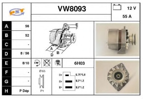 SNRA VW8093 Генератор для AUDI 80 (Ауди 80) SNRA VW8093 Генератор для AUDI 80 (Ауди 80)