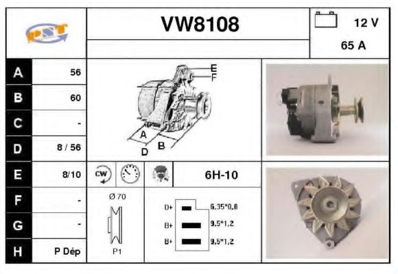 SNRA VW8108 Генератор для VOLKSWAGEN PASSAT (Фольксваген Пассат) SNRA VW8108 Генератор для VOLKSWAGEN PASSAT (Фольксваген Пассат)
