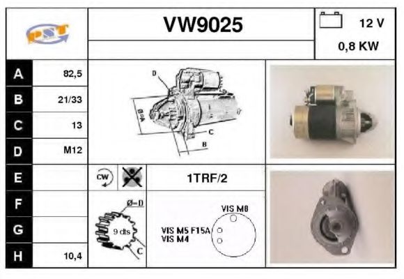 SNRA VW9025 Стартер для AUDI 100 (Ауди 100) SNRA VW9025 Стартер для AUDI 100 (Ауди 100)