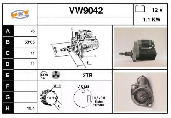 SNRA VW9042 Стартер для AUDI TT (Ауди Тт) SNRA VW9042 Стартер для AUDI TT (Ауди Тт)