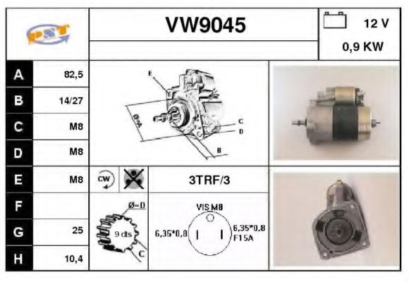 SNRA VW9045 Стартер для AUDI 80 (Ауди 80) SNRA VW9045 Стартер для AUDI 80 (Ауди 80)