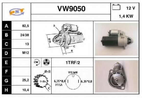 SNRA VW9050 Стартер для AUDI 100 (Ауди 100) SNRA VW9050 Стартер для AUDI 100 (Ауди 100)