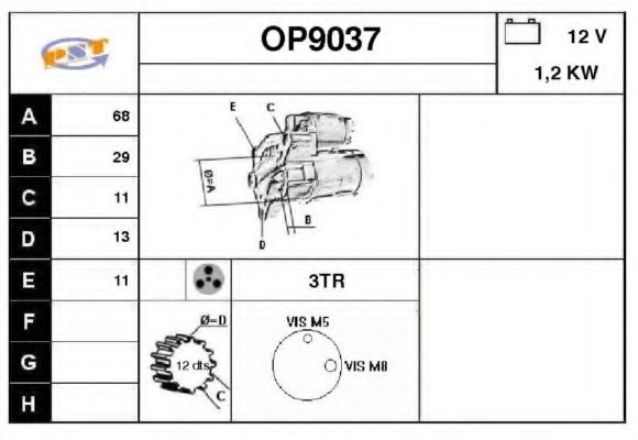 SNRA OP9037 Стартер для ALFA ROMEO 159 (Альфа ромео 159) SNRA OP9037 Стартер для ALFA ROMEO 159 (Альфа ромео 159)