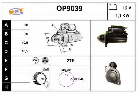 SNRA OP9039 Стартер для ALFA ROMEO 159 (Альфа ромео 159) SNRA OP9039 Стартер для ALFA ROMEO 159 (Альфа ромео 159)