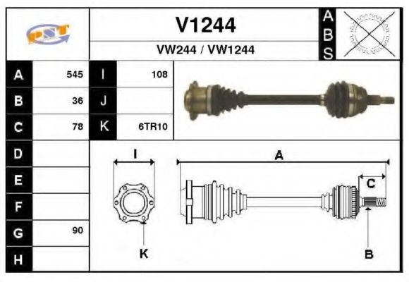 SNRA V1244 Приводной вал для VOLKSWAGEN JETTA IV (Фольксваген Джетта 4) SNRA V1244 Приводной вал для VOLKSWAGEN JETTA IV (Фольксваген Джетта 4)