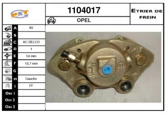SNRA 1104017 Тормозной суппорт для OPEL OMEGA A (Опель Омэга а) SNRA 1104017 Тормозной суппорт для OPEL OMEGA A (Опель Омэга а)