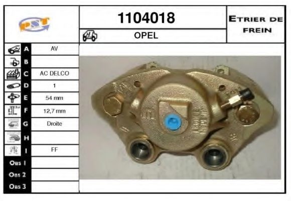 SNRA 1104018 Тормозной суппорт для OPEL OMEGA A (Опель Омэга а) SNRA 1104018 Тормозной суппорт для OPEL OMEGA A (Опель Омэга а)