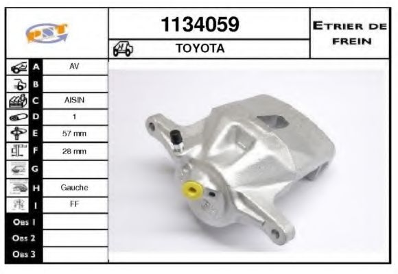 SNRA 1134059 Тормозной суппорт для TOYOTA IPSUM (Тойота/тоета Ипсум) SNRA 1134059 Тормозной суппорт для TOYOTA IPSUM (Тойота/тоета Ипсум)