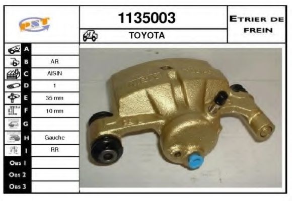 SNRA 1135003 Тормозной суппорт для LEXUS ES (Лексус Эс) SNRA 1135003 Тормозной суппорт для LEXUS ES (Лексус Эс)
