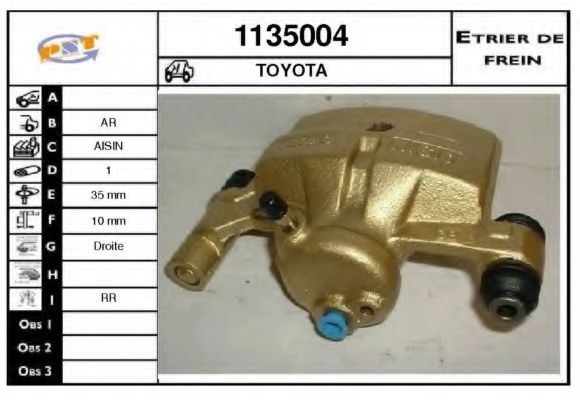 SNRA 1135004 Тормозной суппорт для LEXUS ES (Лексус Эс) SNRA 1135004 Тормозной суппорт для LEXUS ES (Лексус Эс)