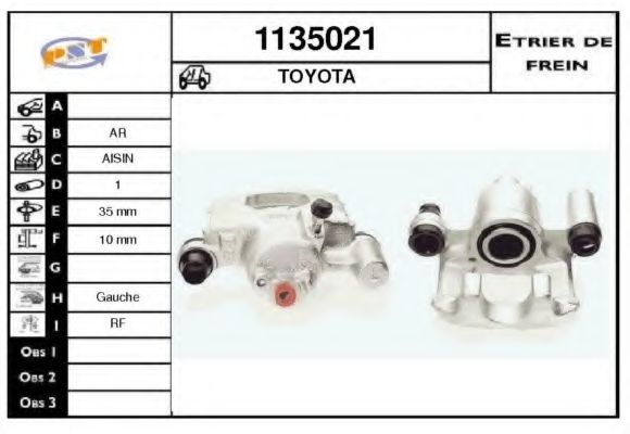 SNRA 1135021 Тормозной суппорт 