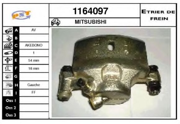 SNRA 1164097 Тормозной суппорт для MITSUBISHI ETERNA III (Митсубиши/митсубиси Этэрна 3) SNRA 1164097 Тормозной суппорт для MITSUBISHI ETERNA III (Митсубиши/митсубиси Этэрна 3)