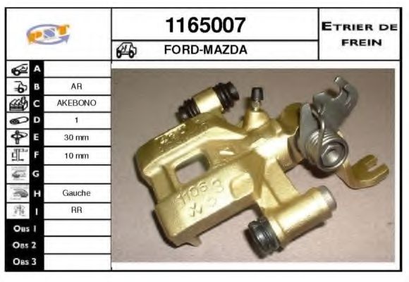 SNRA 1165007 Тормозной суппорт для MAZDA (Мазда) SNRA 1165007 Тормозной суппорт для MAZDA (Мазда)