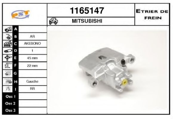SNRA 1165147 Тормозной суппорт для MITSUBISHI PAJERO FULL IV (Митсубиши/митсубиси Пажэро фулл иv) SNRA 1165147 Тормозной суппорт для MITSUBISHI PAJERO FULL IV (Митсубиши/митсубиси Пажэро фулл иv)