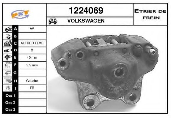 SNRA 1224069 Тормозной суппорт для VOLKSWAGEN BEETLE (Фольксваген Битл) SNRA 1224069 Тормозной суппорт для VOLKSWAGEN BEETLE (Фольксваген Битл)