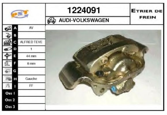 SNRA 1224091 Тормозной суппорт для VOLKSWAGEN DERBY (Фольксваген Дэрбъ) SNRA 1224091 Тормозной суппорт для VOLKSWAGEN DERBY (Фольксваген Дэрбъ)