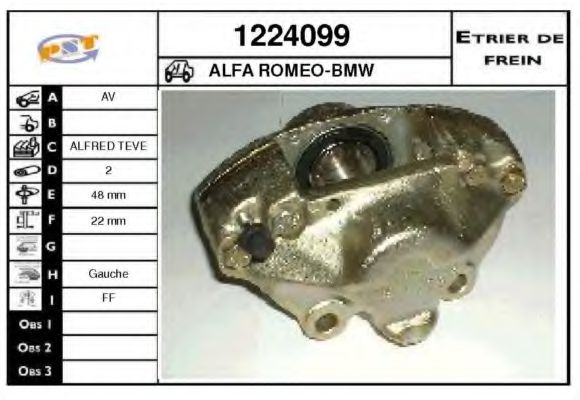 SNRA 1224099 Тормозной суппорт для ALFA ROMEO GTV (Альфа ромео Гтv) SNRA 1224099 Тормозной суппорт для ALFA ROMEO GTV (Альфа ромео Гтv)