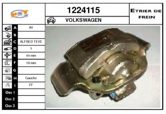 SNRA 1224115 Тормозной суппорт для VOLKSWAGEN DERBY (Фольксваген Дэрбъ) SNRA 1224115 Тормозной суппорт для VOLKSWAGEN DERBY (Фольксваген Дэрбъ)