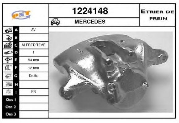 SNRA 1224148 Тормозной суппорт для MERCEDES-BENZ E-CLASS (Мэрcэдэс-бэнз Е класс) SNRA 1224148 Тормозной суппорт для MERCEDES-BENZ E-CLASS (Мэрcэдэс-бэнз Е класс)