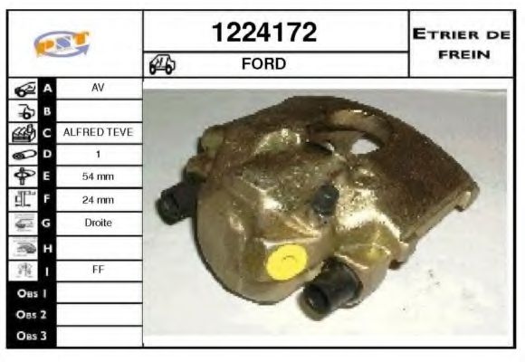 SNRA 1224172 Тормозной суппорт для FORD FIESTA (Форд Фиэста) SNRA 1224172 Тормозной суппорт для FORD FIESTA (Форд Фиэста)