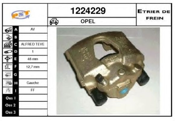 SNRA 1224229 Тормозной суппорт для OPEL ASTRA F CLASSIC (Опель Астра ф классик) SNRA 1224229 Тормозной суппорт для OPEL ASTRA F CLASSIC (Опель Астра ф классик)
