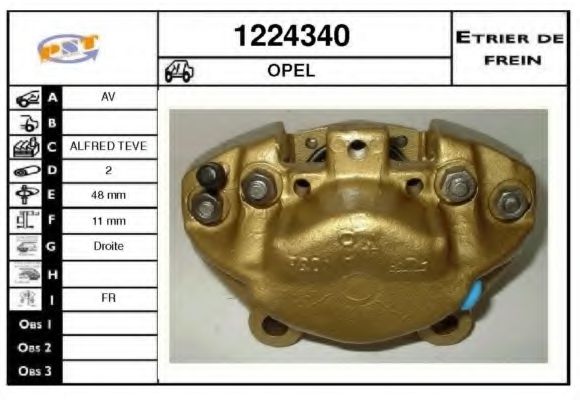 SNRA 1224340 Тормозной суппорт для OPEL GT (Опель Гт) SNRA 1224340 Тормозной суппорт для OPEL GT (Опель Гт)