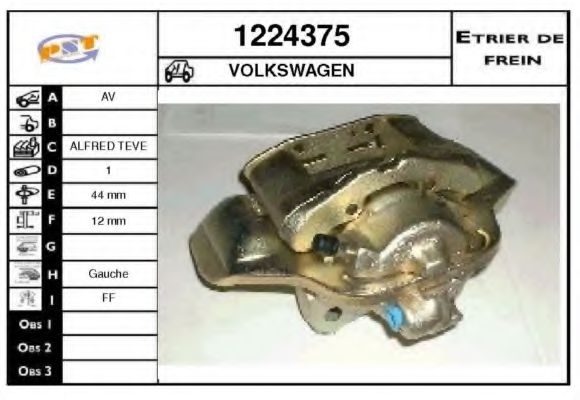 SNRA 1224375 Тормозной суппорт для VOLKSWAGEN DERBY (Фольксваген Дэрбъ) SNRA 1224375 Тормозной суппорт для VOLKSWAGEN DERBY (Фольксваген Дэрбъ)