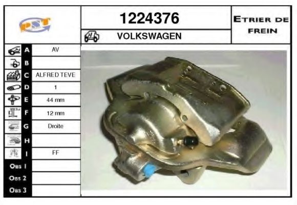 SNRA 1224376 Тормозной суппорт для VOLKSWAGEN DERBY (Фольксваген Дэрбъ) SNRA 1224376 Тормозной суппорт для VOLKSWAGEN DERBY (Фольксваген Дэрбъ)