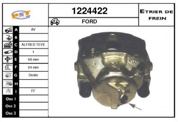 SNRA 1224422 Тормозной суппорт для FORD (Форд) SNRA 1224422 Тормозной суппорт для FORD (Форд)