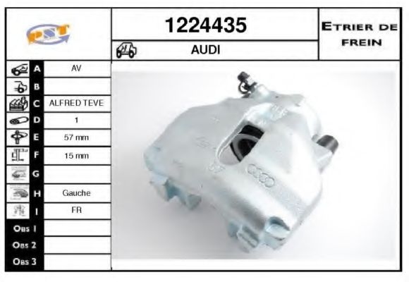SNRA 1224435 Тормозной суппорт для AUDI A4 (Ауди А4) SNRA 1224435 Тормозной суппорт для AUDI A4 (Ауди А4)