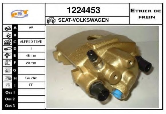 SNRA 1224453 Тормозной суппорт для VOLKSWAGEN GOLF III (Фольксваген Гольф 3) SNRA 1224453 Тормозной суппорт для VOLKSWAGEN GOLF III (Фольксваген Гольф 3)