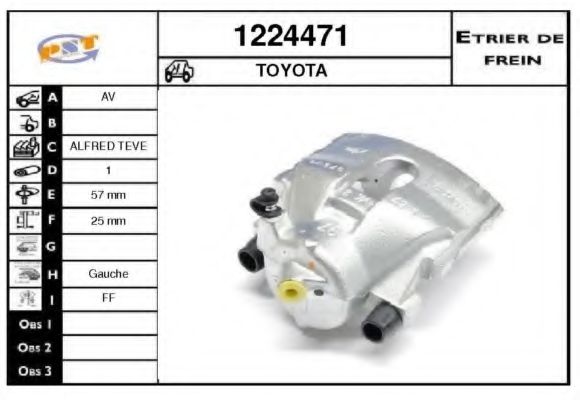 SNRA 1224471 Тормозной суппорт для TOYOTA AVENSIS (Тойота/тоета Авенсис) SNRA 1224471 Тормозной суппорт для TOYOTA AVENSIS (Тойота/тоета Авенсис)