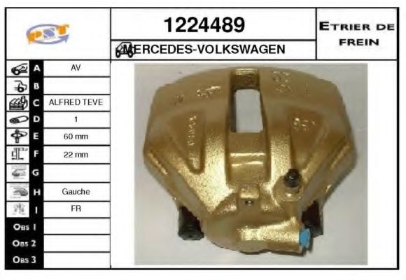 SNRA 1224489 Тормозной суппорт для MERCEDESBENZ (Мерседес бенц) SNRA 1224489 Тормозной суппорт для MERCEDESBENZ (Мерседес бенц)