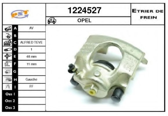 SNRA 1224527 Тормозной суппорт для OPEL ASTRA G (Опель Астра г) SNRA 1224527 Тормозной суппорт для OPEL ASTRA G (Опель Астра г)