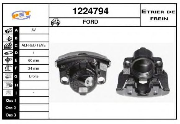 SNRA 1224794 Тормозной суппорт для FORD ESCAPE (Форд Эскейп) SNRA 1224794 Тормозной суппорт для FORD ESCAPE (Форд Эскейп)