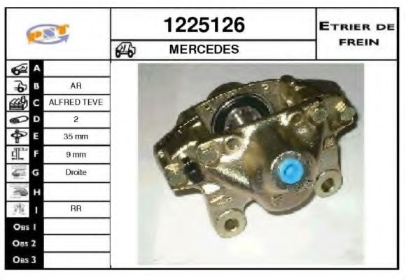 SNRA 1225126 Тормозной суппорт для MERCEDES-BENZ E-CLASS (Мэрcэдэс-бэнз Е класс) SNRA 1225126 Тормозной суппорт для MERCEDES-BENZ E-CLASS (Мэрcэдэс-бэнз Е класс)