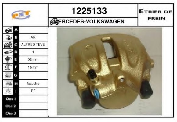 SNRA 1225133 Тормозной суппорт для MERCEDESBENZ (Мерседес бенц) SNRA 1225133 Тормозной суппорт для MERCEDESBENZ (Мерседес бенц)