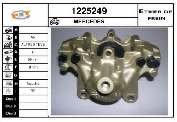 SNRA 1225249 Тормозной суппорт для MERCEDES-BENZ C-CLASS SCOUPE (Мэрcэдэс-бэнз С класс сcоупэ) SNRA 1225249 Тормозной суппорт для MERCEDES-BENZ C-CLASS SCOUPE (Мэрcэдэс-бэнз С класс сcоупэ)