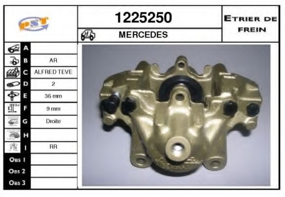 SNRA 1225250 Тормозной суппорт для MERCEDES-BENZ C-CLASS SCOUPE (Мэрcэдэс-бэнз С класс сcоупэ) SNRA 1225250 Тормозной суппорт для MERCEDES-BENZ C-CLASS SCOUPE (Мэрcэдэс-бэнз С класс сcоупэ)