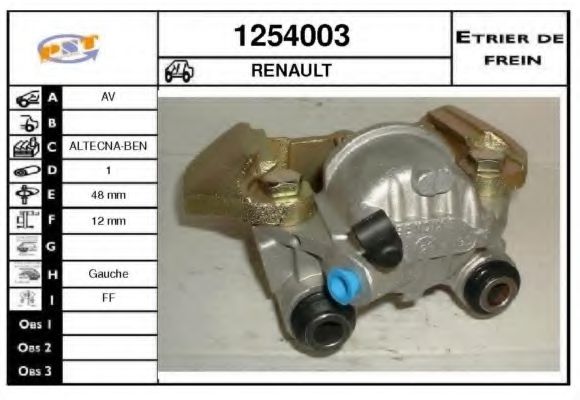 SNRA 1254003 Тормозной суппорт для RENAULT ALLIANCE (Рено Аллианcэ) SNRA 1254003 Тормозной суппорт для RENAULT ALLIANCE (Рено Аллианcэ)