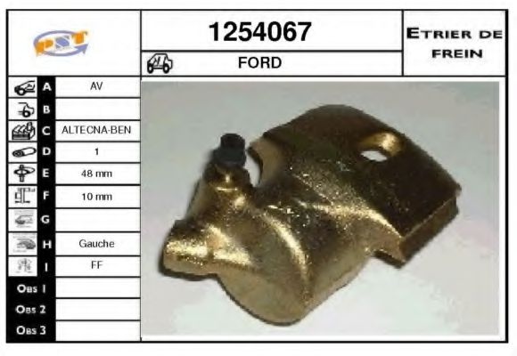 SNRA 1254067 Тормозной суппорт для FORD FIESTA (Форд Фиэста) SNRA 1254067 Тормозной суппорт для FORD FIESTA (Форд Фиэста)