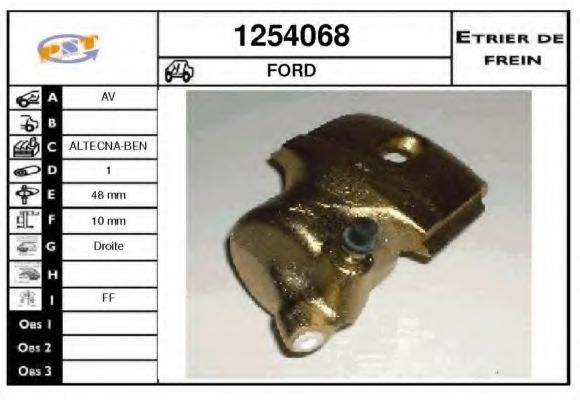 SNRA 1254068 Тормозной суппорт для FORD FIESTA (Форд Фиэста) SNRA 1254068 Тормозной суппорт для FORD FIESTA (Форд Фиэста)