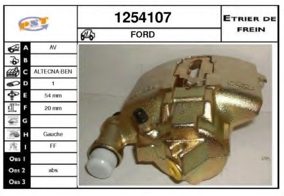 SNRA 1254107 Тормозной суппорт для FORD (Форд) SNRA 1254107 Тормозной суппорт для FORD (Форд)